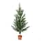 54" Two Tone Green Artificial Potted Cypress Tree